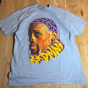 Rodman Apparel Dennis Rodman Portrait Graphic T-Shirt Light Blue Mens Large